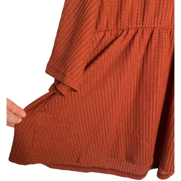 BLOOMCHIC Rust Orange Waffle Knit Flutter Sleeve Peplum Knit Top NWT Size 18-20 - Picture 9 of 9
